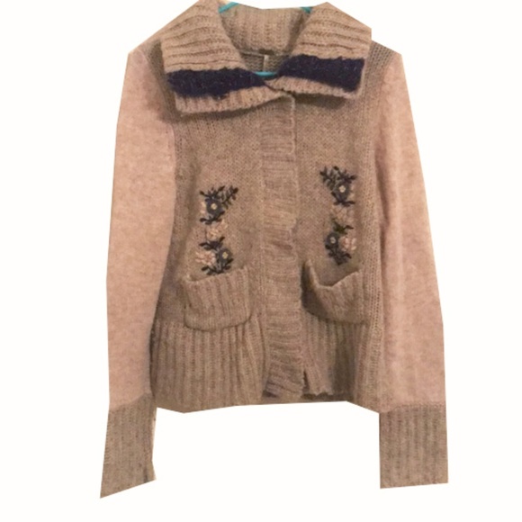 Free People Sweaters - Free People Embroidered Floral Cardigan